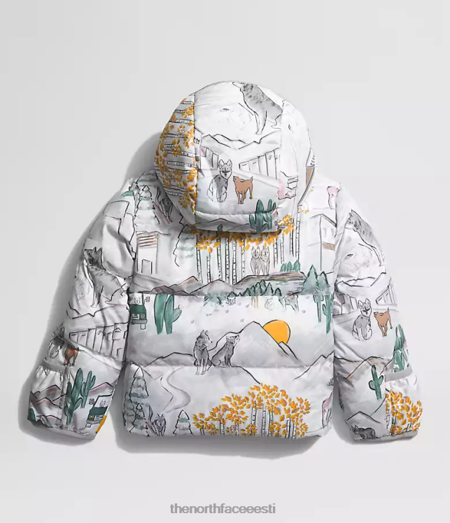 beebi põhjapoolse kapuutsiga jope The North Face VJRZH766 Riietus tnf valge nagu hunditrükk