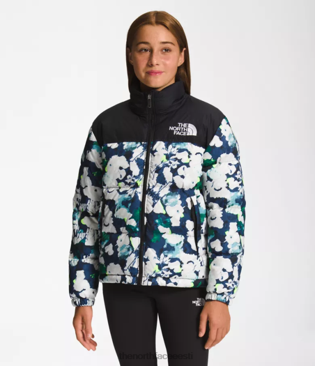 lapsed 1996 aasta retro nuptse jope The North Face VJRZH910 Riietus tippkohtumise mereväe abstrct print