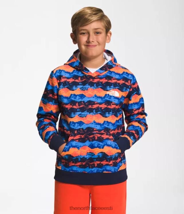 lapsed camp fliisist pullover-hoodie The North Face VJRZH1107 Riietus retro oranž mountn panoraamtrükk