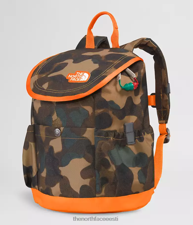 lapsed noorte mini explorer seljakott The North Face VJRZH396 tarvik kasulik pruun camo tekstuuritrükk/mandariin