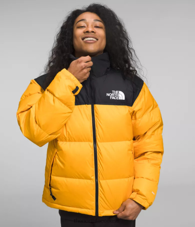 mehed 1996 aasta retro nuptse jope The North Face VJRZH472 Riietus tipp kuld/tnf must