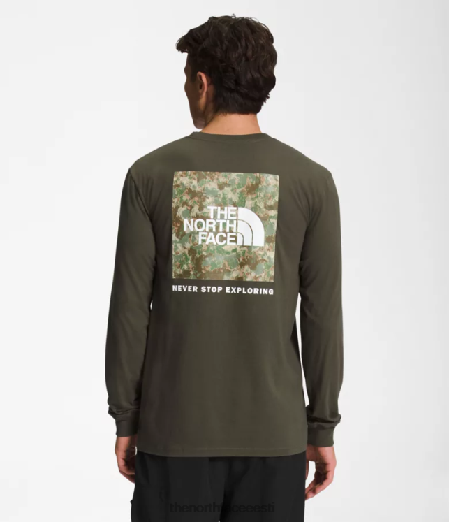 mehed pikkade varrukatega nse t-särk The North Face VJRZH1211 Riietus uus taupe roheline/sõjaväeline oliivipunane täpiline camo prnt