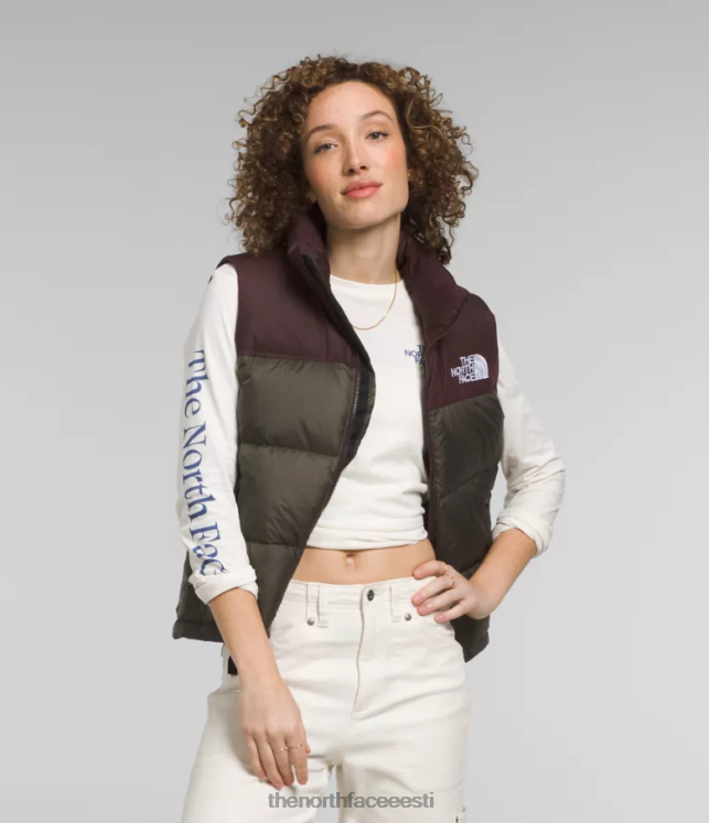 naised 1996 retro nuptse vest The North Face VJRZH432 Riietus uus taupe roheline/söepruun