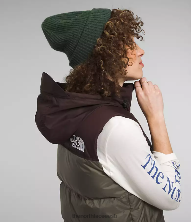 naised 1996 retro nuptse vest The North Face VJRZH432 Riietus uus taupe roheline/söepruun