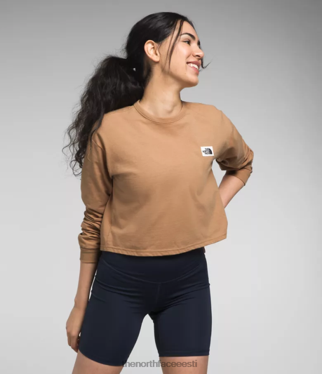 naised pikkade varrukatega pärandplaastri tee The North Face VJRZH849 Riietus mandlivõi